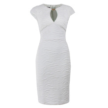 Fashion Elegant O-neck Woman Dress Short Sleeve White Pencil Party Bodycon Lady Sequin Dresses 2024 - buy cheap