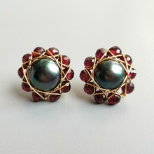 Lii Ji-pendientes de plata de ley 925 con perlas de agua dulce, joyería delicada hecha a mano, Estilo Vintage, granate Natural 2024 - compra barato