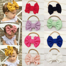 New 9 Colors Kids Baby Girls Big Bow Hairband Knot Elastic Headband Hair Accessories 2024 - compre barato
