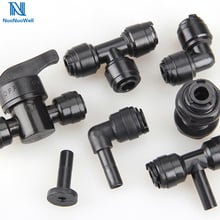 NuoNuoWell 1/4'' Pipe Tee Elbow Quick Connector End Cap Bulkhead Adaptor Aquarium Fittings Top Joints Anti-shedding 2024 - buy cheap