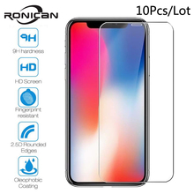 10Pcs Tempered Glass For iPhone X XS 11 12 Pro MAX XR 5 5s 5c Screen Protector Protective Film For iPhone 6 6s 7 8 Plus SE 2020 2024 - buy cheap