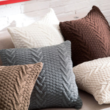 New Knit cotton Cushion thread pure cushion Cover pillow soft sofa bed car home room textile Dec wholesale FG824 2024 - buy cheap