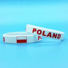 100 pçs polônia bandeira pulseira holograma men silicone pulseira mundo esporte pulseira de pulso banda ao ar livre polska flaga bransoletka 2024 - compre barato