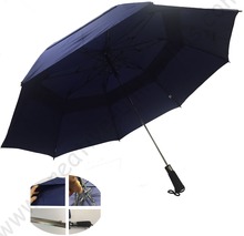 Ex-factory customized  OEM anti-thunder fiberglass windproof parasol 50T hex angle double layer mini golf E-commerce umbrella 2024 - buy cheap