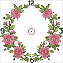 FREE delivery Top Quality Hot Selling Lovely Counted Cross Stitch kit Pink Rose Clock with timepieces 2024 - buy cheap