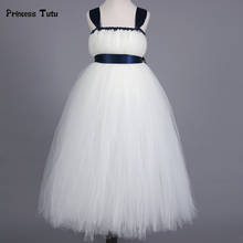 Princess Tutu Dress Baby Girls White Bridesmaid Flower Girl Wedding Dress Fluffy Ball Gown Kids Birthday Prom Party Tulle Dress 2024 - buy cheap