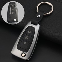 Zinc Alloy +Leather wallet remote Key Cover Case fob shell For Ford Focus 3 MK3 ST RS Ecosport kuga Escape fiesta flip keychain 2024 - buy cheap