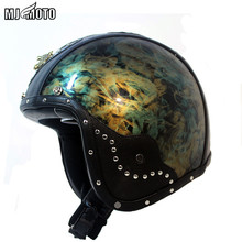 MJMOTO Vintage motorcycle helmet 3/4 open face helmet DOT approved half helmet Retro moto casco capacete motociclistas capacete 2024 - buy cheap