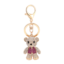 New Fashion Bear Crystal Keyring Charm Pendant Bag Key Ring Chain Keychain Gift for Women Jewelry CH3509 2024 - buy cheap