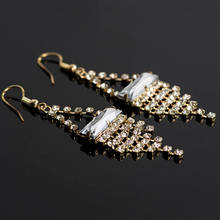 YFJEWE New Arrival Women Fashion Sweet Metal With Gems Crystal Earrings Elegant Tassel Earrings Wholesale Jewelry  #E284 2024 - buy cheap