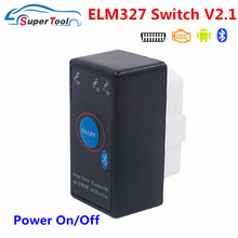 OBD2 переключатель On/Off ELM327 Bluetooth V2.1 ELM 327 Bluetooth V2.1 сканер штрих-кода OBD 2/OBD ii протоколов ELM327 диагностический инструмент для ремонта автомобиля 2024 - купить недорого