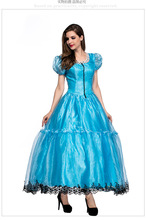 Disfraz de princesa de Halloween para mujer, disfraz de Alicia en el país de las maravillas para adulto, disfraz de carnaval, vestido azul elegante, disfraz de Cosplay para niña 2024 - compra barato