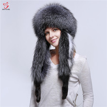 Hot Sale Fur Hat For Women Natural Fox Fur Russian Ushanka Hats Winter Thick Warm Ears Fashion Bomber Cap New Arrival 2024 - buy cheap
