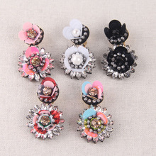 2018 new crystal SHOUROUK flower colorful vintage luxury high quality women gifts cute clip earring women earring 2024 - buy cheap