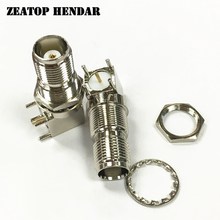 50 piezas de latón TNC Jack hembra toma ángulo recto para PCB enchufe RF adaptador Coaxial conector PTFE 2024 - compra barato