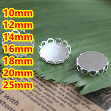 100pcs/Lot  10mm,12mm,14mm,16mm,18mm,20mm,25mm,Silver Plated Cameo setting,pendant setting,DIY Jewellry Finding Accessories 2024 - buy cheap