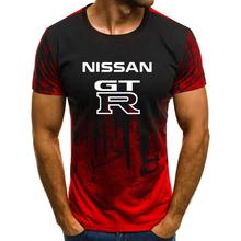 Mens Short Sleeve GTR race motorcycle Gradient T-shirt Summer casual male Cotton O Neck T shirts Fashion Harajuku Men Clothes 2024 - compre barato