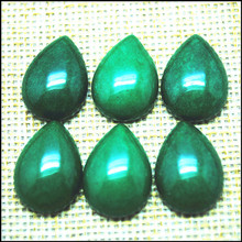 Cabochões de pedra verde natureza, 15 peças, formas de lágrima sem furo, 10x14mm 13x8mm 18x25mm para pingentes, acessórios de fabricação de pedra, cabos 2024 - compre barato