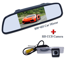 5"LCD screen car  parking  mirror 800*480 +HD CCD car reversing camera  colorful night vision  for  Toyota fourtoner promotion 2024 - buy cheap