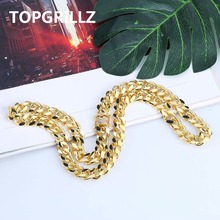 TOPGRILLZ Miami Cuban Chain Chain Necklace Charms For Men Gold Silver Color Cubic Zircon Trendy Men's Hip Hop Jewelry Gifts 2024 - buy cheap