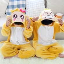 Kid's Kugurumi Onesie Animal Cartoon Monkey Cosplay Costume Flannel Pajama One Piece Boy Girl Child pyjama Sleep Suit 2024 - buy cheap