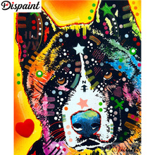 Dispaint-pintura de diamante redondo/cuadrado completa, cuadro artesanal 5D, "perro de colores de dibujos animados", bordado 3D, punto de cruz, decoración del hogar, regalo A01020 2024 - compra barato