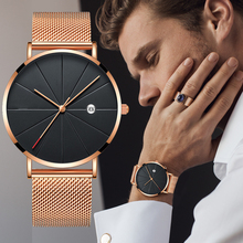 Mens Full Stainless Steel Mesh Strap Men's Quartz Watches Business Watches Date Male Clock Men Wrist Watch relogio masculino 2024 - buy cheap