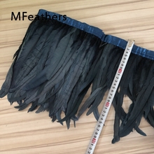 20-45cm/8-18Inches Rooster coque tails feather trims 2meter/lot Navy Blue Color Dyed chicken feather lace carnival costumes deco 2024 - buy cheap