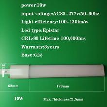 Bombilla LED G23 de 10W, lámpara de repuesto fluorescente compacta, con Base de 2 pines, enchufe Horizontal, 26W, G23, CFL PL 2024 - compra barato