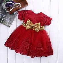 Baby Girls Solid Color Lace Ball Gown Party Tutu Formal Dresses Girl Flower Princess Bow Toddler Baby Girls Clothing 2024 - buy cheap