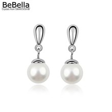 BeBella pendientes de perlas para mujer hechos con cristales de Swarovski 3 colores disponibles para regalo de mujer 2024 - compra barato