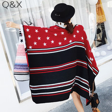 2018 Luxury Brand Women Cashmere Scarf Double Side Five-Pointed Star Pattern Shawls and Scarves Lady Winter Cape Poncho 2024 - buy cheap