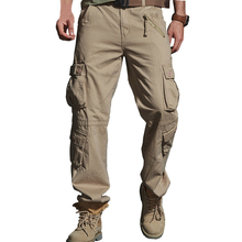 Брюки-карго мужские тактические, хлопок, повседневные штаны в стиле милитари со множеством карманов, ABZ217, весна 2020 2024 - купить недорого