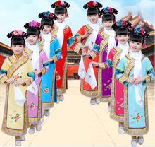 Костюм династии Qing, детское платье ручной работы для танцев в стиле каньфу 2024 - купить недорого