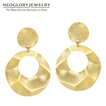 Neoglory-pendientes de Color oro amarillo claro para mujer, joyería para fiesta de boda, regalo de lujo brillante, 2020 2024 - compra barato