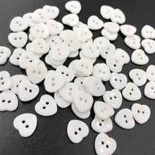 100 Uds. 12mm corazón blanco plástico botones albúm de recortes de costura artesanía PT43 2024 - compra barato