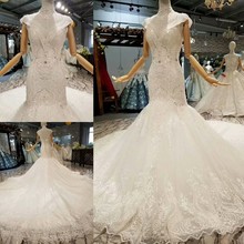 2021 robe de mariee Bride Gown Sexy Mermaid Long Tail vestido de noiva Luxury QUEEN BRIDAL Lace Up Wedding Dresses WD79 2024 - buy cheap