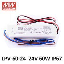 Meanwell waterproof 24V power supply LPV-60-24 UL CB CE PSU 60W 24V 2.5A LED screen power supply IP67 driver for LED lighting 2024 - buy cheap