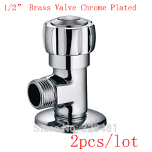 2pcs/lot 1/2" Brass angle valve Chrome Plated Bathroom Faucet Angle Stop Valve Ceramic Disc Water Valve Free Shipping 2024 - buy cheap