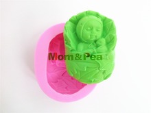 Mom&Pea 0417 Free Shipping Leaf Baby Silicone Soap Mold Cake Decoration Fondant Cake 3D Mold Food Grade Silicone Mould 2024 - buy cheap