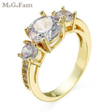 MxGxFam 14 k Light Gold Color Rings For Women AAA+ Cubic Zircon Hot Buy Fashion jewelry 2024 - buy cheap