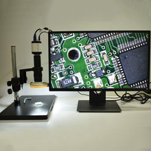 HD 2.0MP 1080P 30fps microscopio cámara VGA USB BNC salidas + 10X-180X aumento ajustable 25mm lente Zoom de montaje en C + LED + soporte 2024 - compra barato