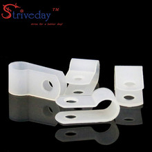 500pcs/lot White Type R Line deduction Wiring Accessories Type R Line Card Clamps 6.4mm Cable retention Clips 2024 - buy cheap