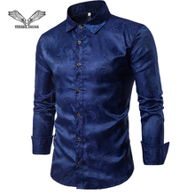 Мужская рубашка с длинным рукавом VISADA JAUNA, Повседневная тонкая рубашка с вышивкой в европейском стиле, размер M-2XL, TLH70 2024 - купить недорого