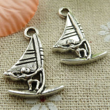 105 peças tibetano prata barco à vela encantos 27x19mm #371 2024 - compre barato