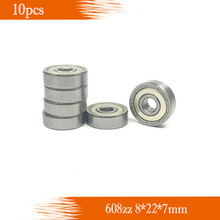 10pcs/Lot 608ZZ 608 ZZ 8x22x7mm Mini Ball Bearing Miniature Bearing 608-2Z deep groove ball bearings 3D printer parts 2024 - compre barato