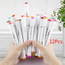 12PCS TOUCHNEW Professional Art Markers Double-headed Alcohol Based Sketch Drawing Pens For School Supplies 2024 - buy cheap