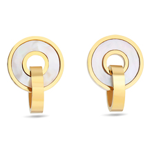 NIBA JEWELRY double Round earrings stud earrings gold color earrings for women stainless steel earing studs 2024 - buy cheap