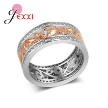 Retro Carved Design 925 Sterling Silver  High Quality Band Rings with Clear Crystals CZ For Women Man Wedding Jewelry 2024 - buy cheap