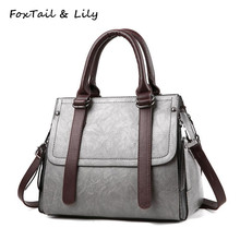 FoxTail & Lily Luxury Brand Women Leather Handbag Shoulder Lady Crossbody Bag Simple All-match Tote Messenger Bag Large Capacity 2024 - buy cheap